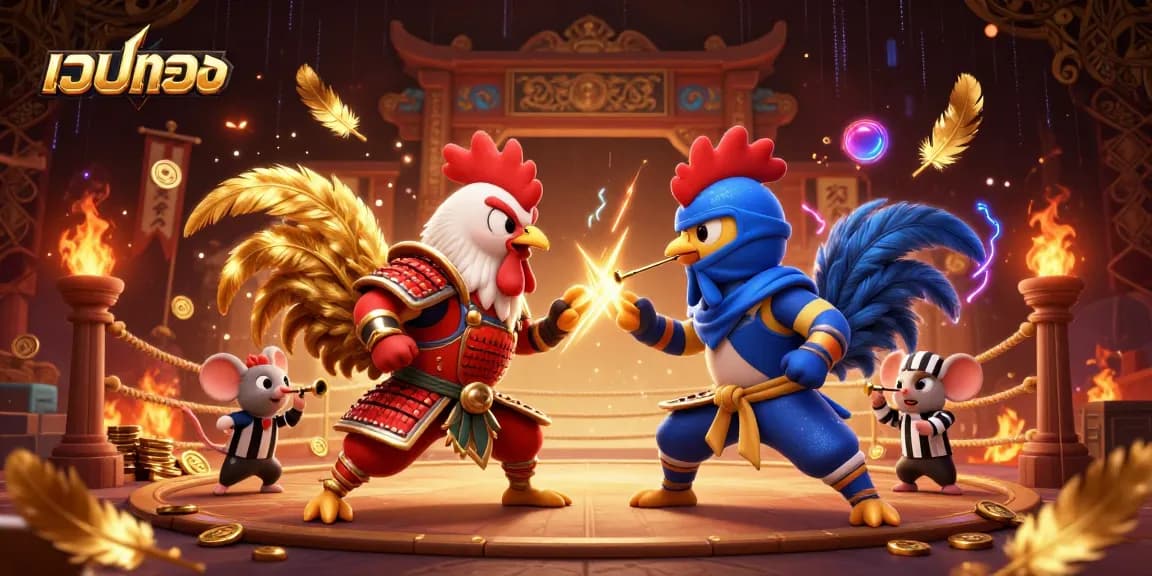 เข้าร่วมกับการเล่นเกมเว็บตรง ขณะที่ไก่ชนต่อสู้ในสนามคาสิโนที่มีชีวิตชีวา