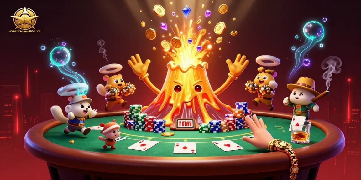 Experience the thrill of somerfordparishcouncil with a vibrant 3D casino scene featuring a volcano of treasures.