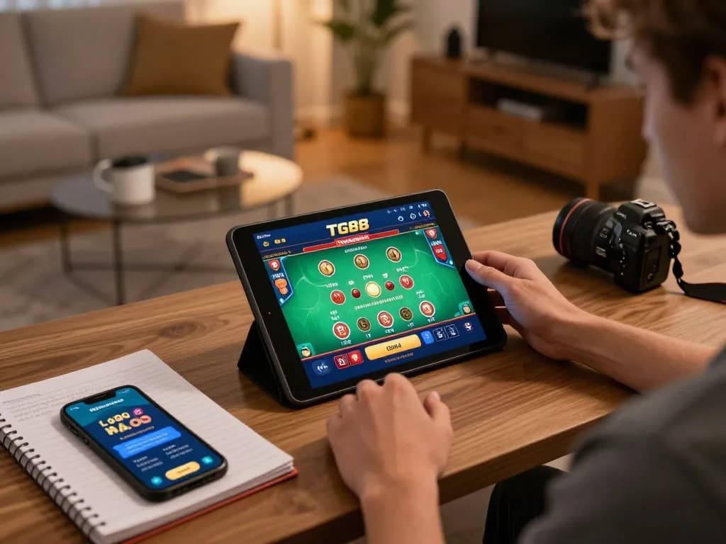 Engaging in TG88 mobile casino gameplay with live dealer excitement in a cozy home setting.