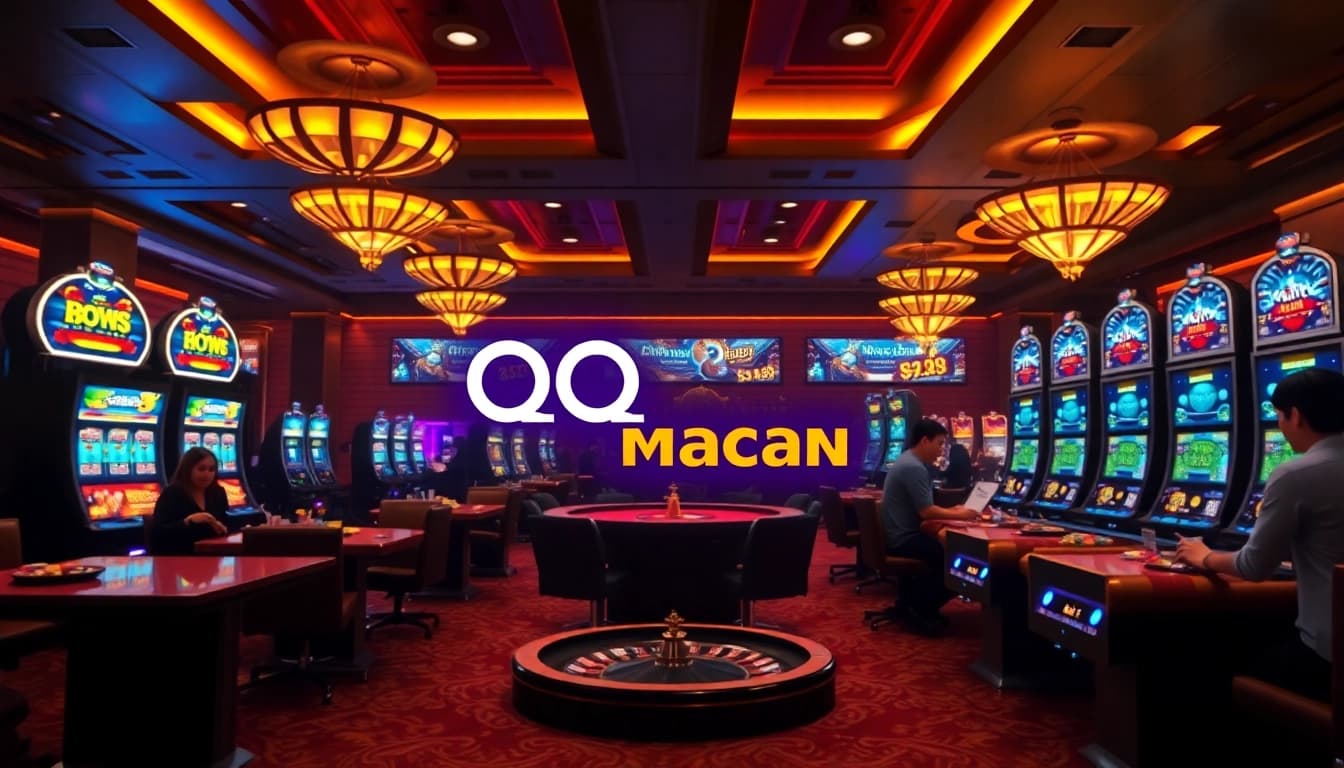 Engaged players experiencing the thrill of qqmacan slots in a luxurious casino setting.