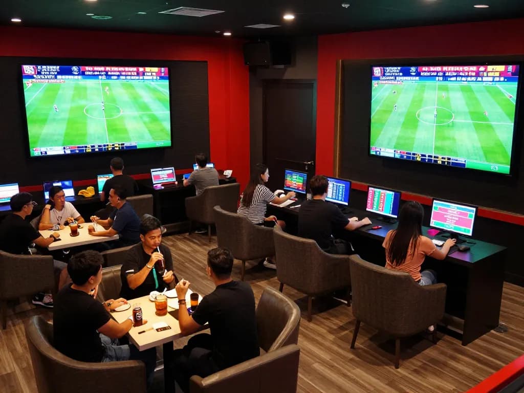 Betting in an exciting sports lounge shows kèo nhà cái hôm nay, delivering thrilling odds