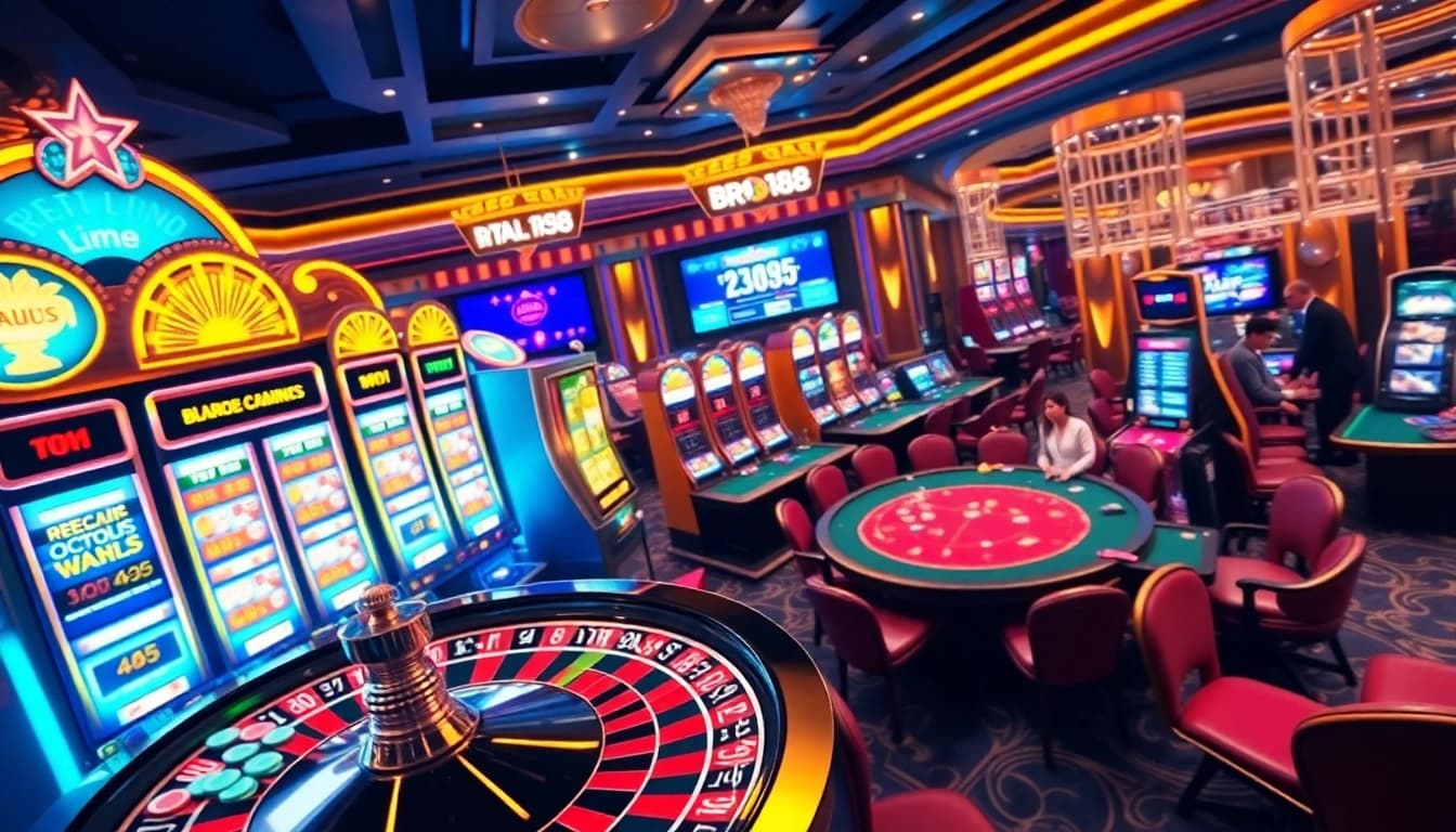 Experience the thrill of Bro138 with vibrant slot machines and an electrifying casino atmosphere.