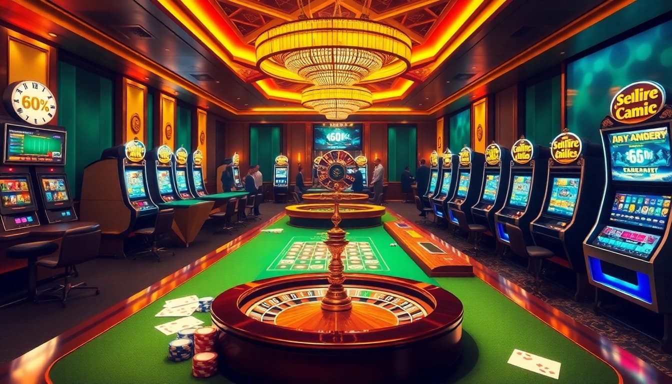 Engaged players enjoy dynamic casino games at 68VIP, showcasing excitement in a vibrant atmosphere.