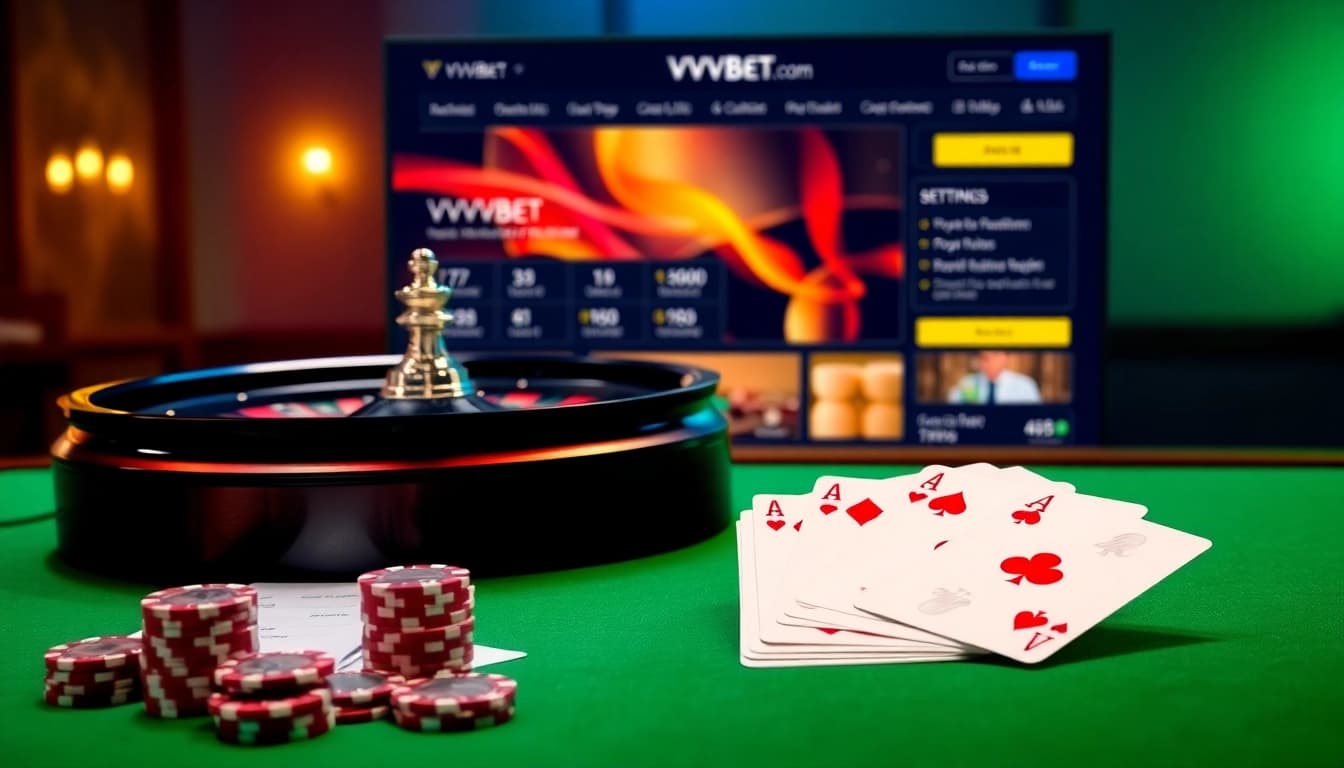 VVVBet ofrece una emocionante experiencia de juego en línea con visuales de casino vibrantes.