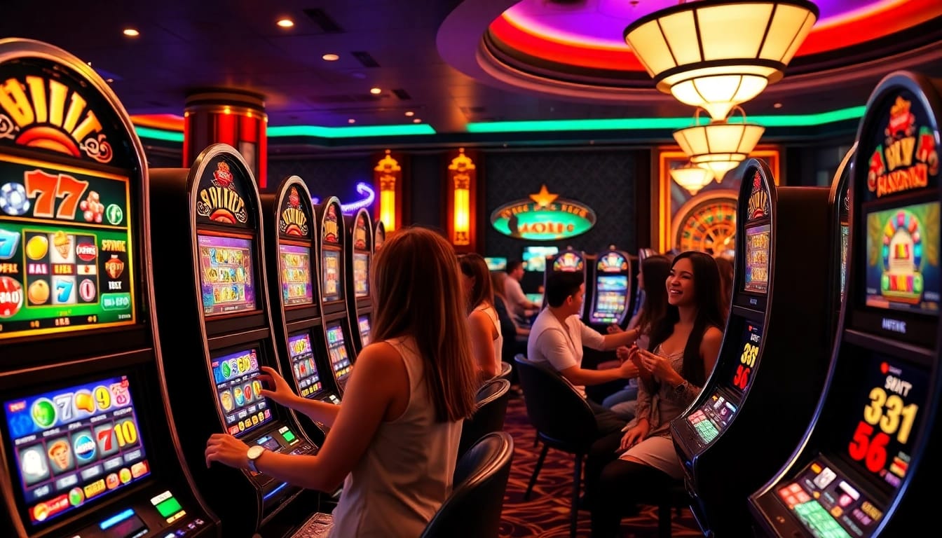 Experience the excitement of slot gacor demo machines in a vibrant casino setting.