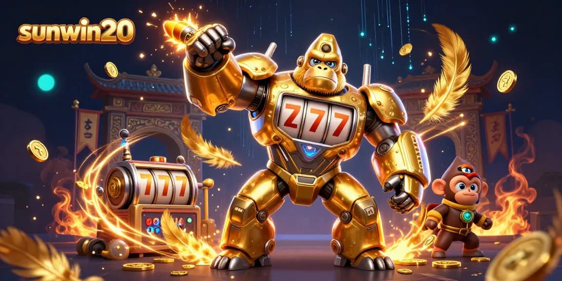 Experience thrilling action with sunwin20 in this dynamic casino-themed 3D illustration.