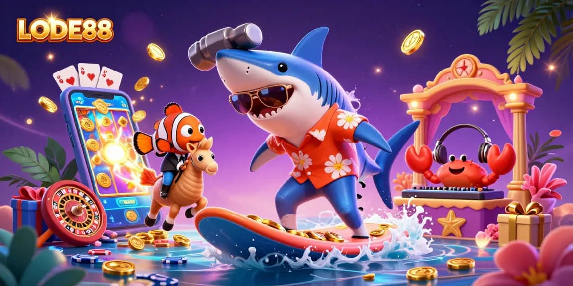 Experience thrilling gameplay with LODE88 in a vibrant 3D casino world filled with excitement.