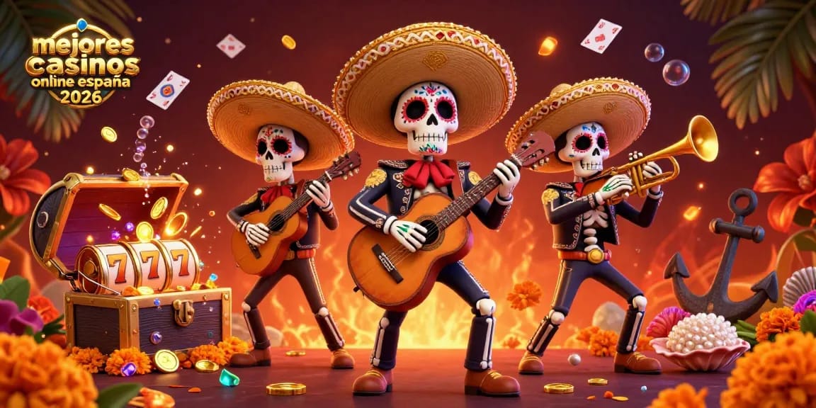 Engage with the mejores casinos online españa 2026 featuring a vibrant mariachi band and dynamic gaming elements.