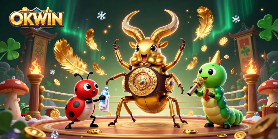 Engage with OKWIN's thrilling casino experience in this vibrant promotional illustration.