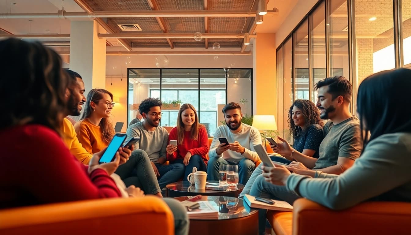 غرفة دردشة نابضة بالحياة لشات الرياض تعرض مستخدمين متنوعين يتفاعلون عبر الإنترنت.