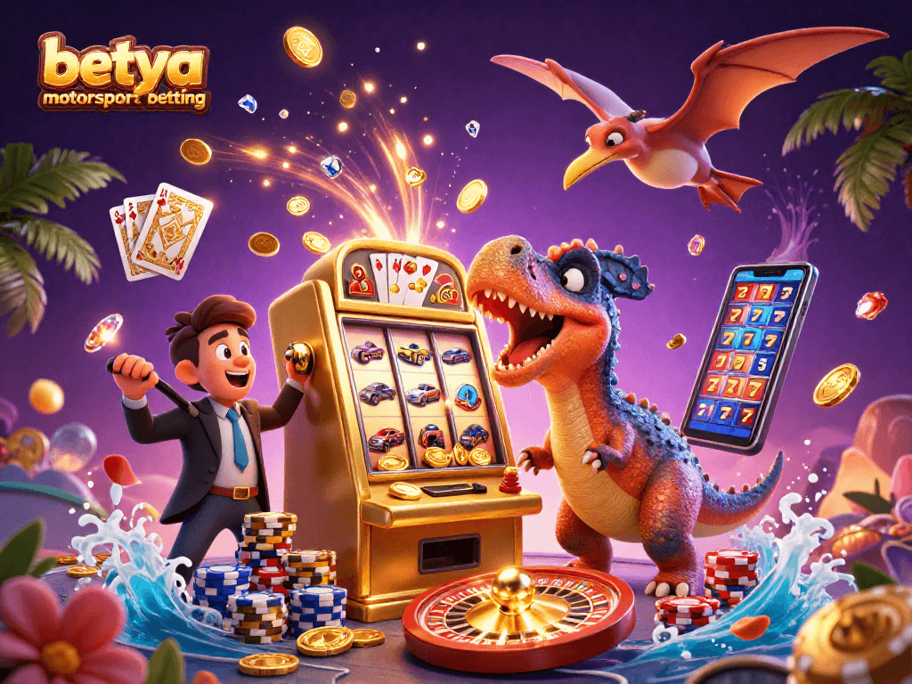 Experience betya motorsport betting with exciting 3D visuals of a dinosaur-themed jackpot