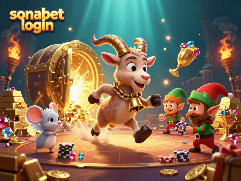 Win big with sonabet login in a captivating holiday casino scene filled with treasures.