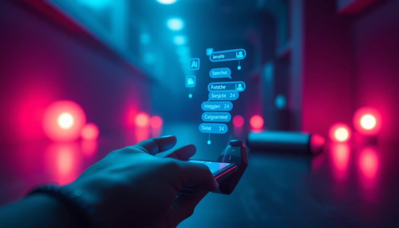 Interactive AI interface demonstrating sex AI chat on modern device, showcasing engaging conversation.