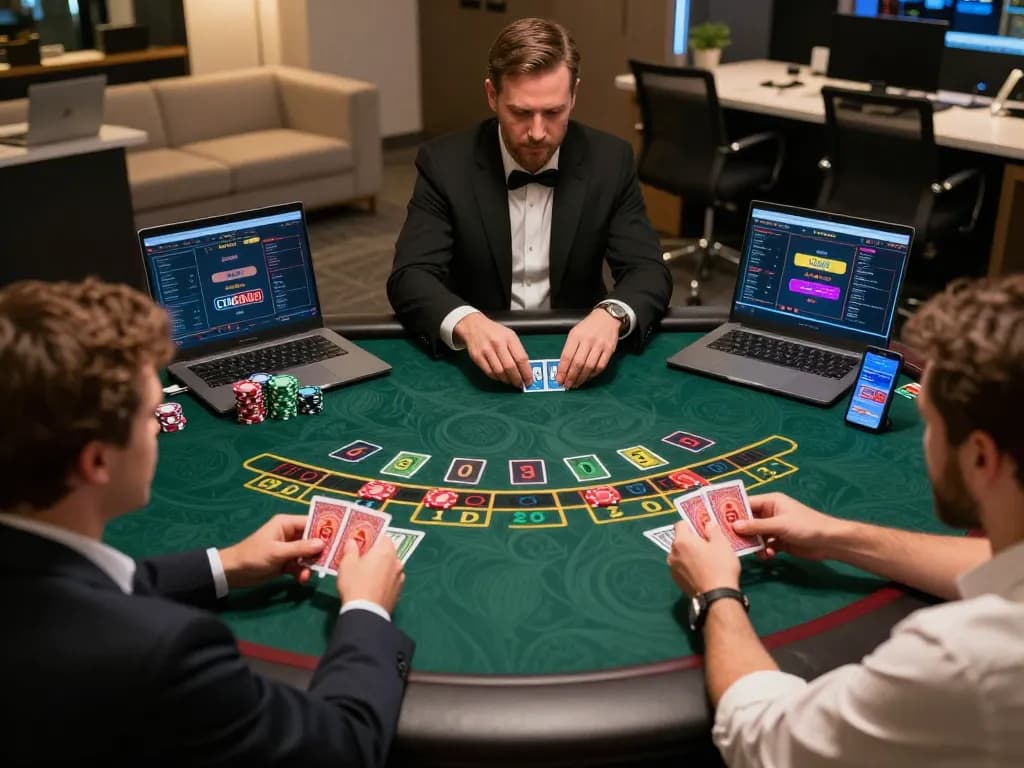 Players engaging in a live dealer blackjack game at cm8888 online, showcasing the thrill of strategic betting.