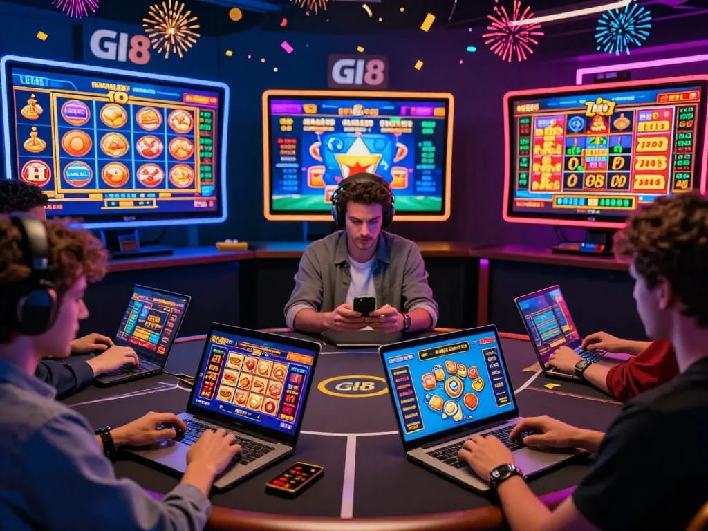 Players enjoying the GI8 online gambling experience with exciting game graphics and promotions