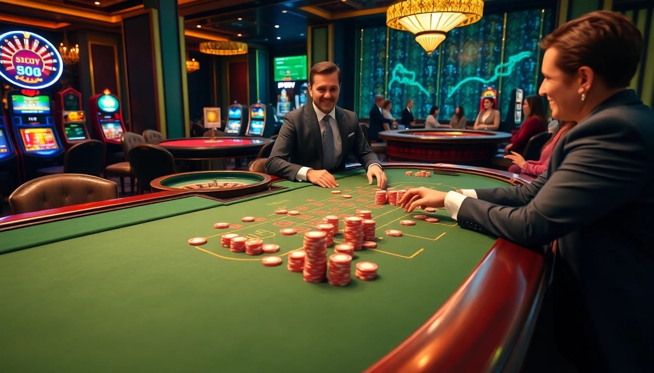 Experience the thrill of winning big at XX88 with an exciting blackjack table scene in a luxurious casino.