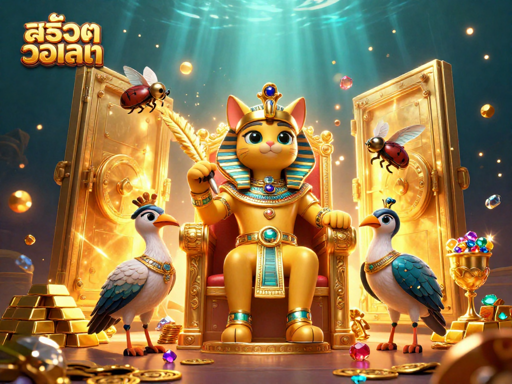 Spin to win with สล็อตวอเลท in a vibrant casino setting of gold and jewels.