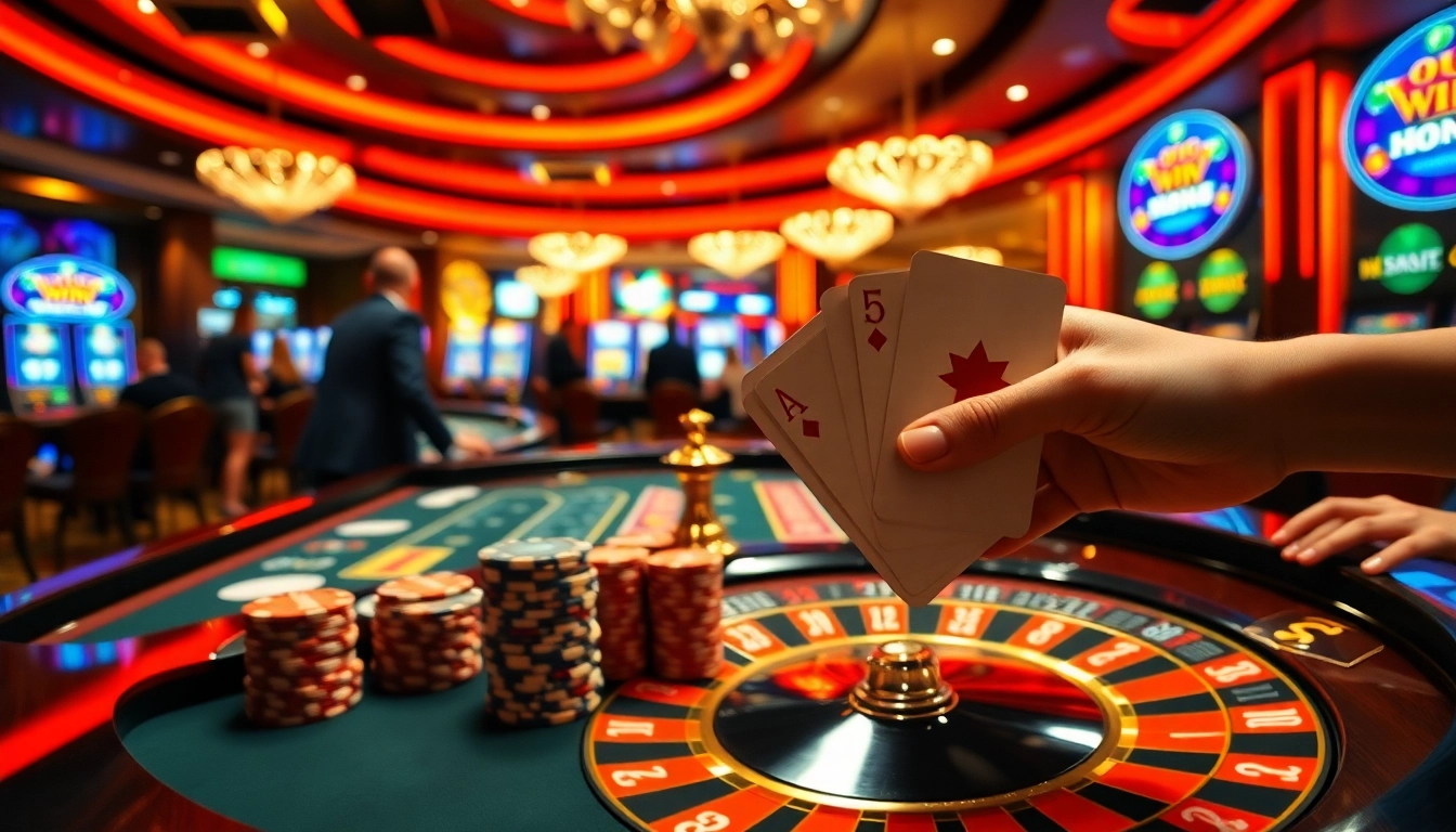 Experience the excitement of 555 win at a luxury casino table with vibrant gameplay.