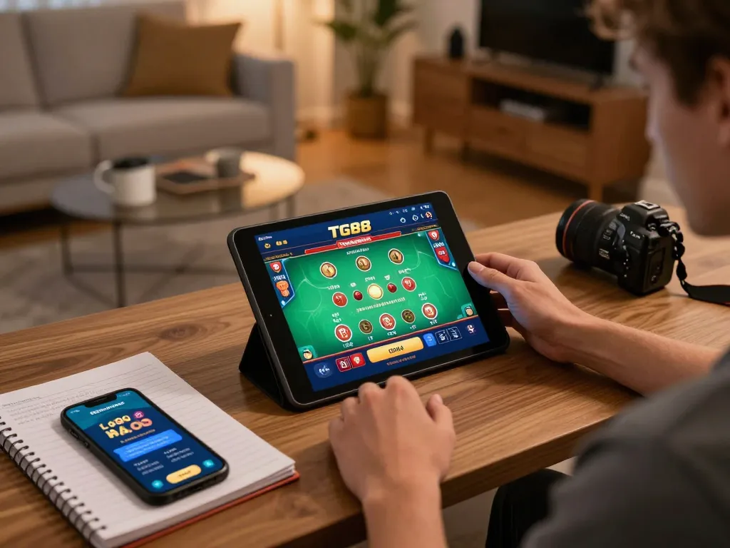 Engaging in TG88 mobile casino gameplay with live dealer excitement in a cozy home setting.