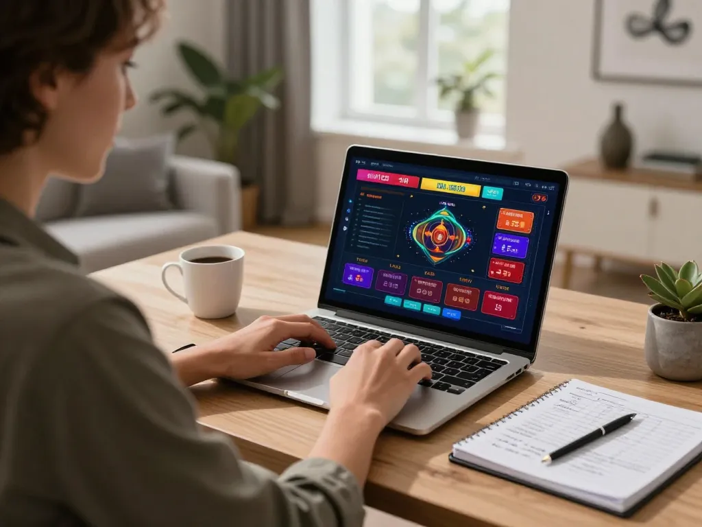 Engaging online casino experience at home with soc88 gaming interface and strategic notes.
