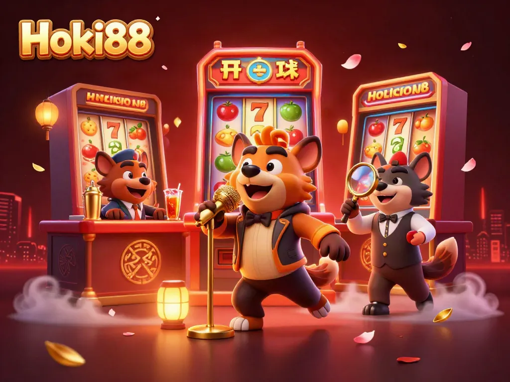 Hoki88 memberikan momen seru dengan karakter lucu di klub kasino, menghadirkan mesin slot berputar.