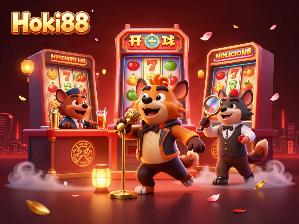 Hoki88 memberikan momen seru dengan karakter lucu di klub kasino, menghadirkan mesin slot berputar.