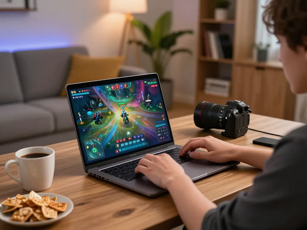 Player strategizing on net88's online gaming platform within a cozy home environment.