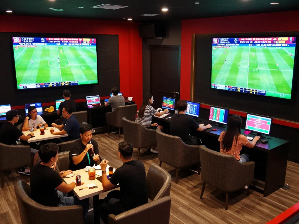 Betting in an exciting sports lounge shows kèo nhà cái hôm nay, delivering thrilling odds