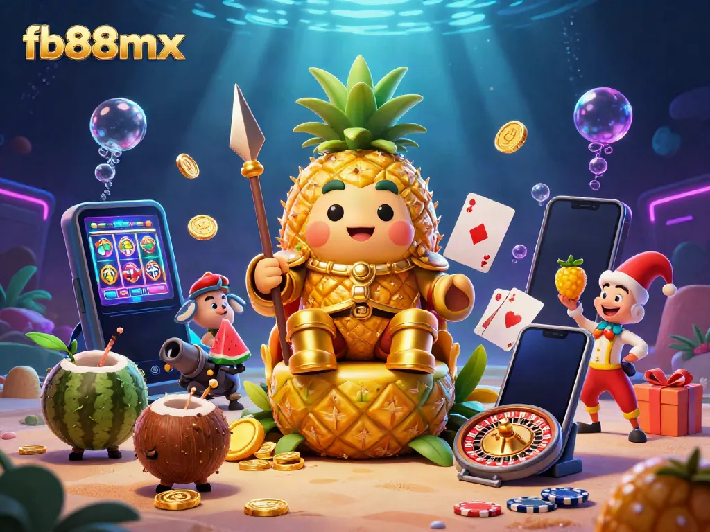 Experience the vibrant 3D fantasy world of fb88mx with colorful slot games and animated characters in a casino setting.