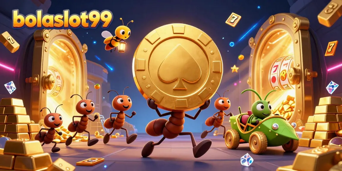 Engage in thrilling adventures with bolaslot99 as tiny ants embark on a treasure heist amid dazzling casino elements.