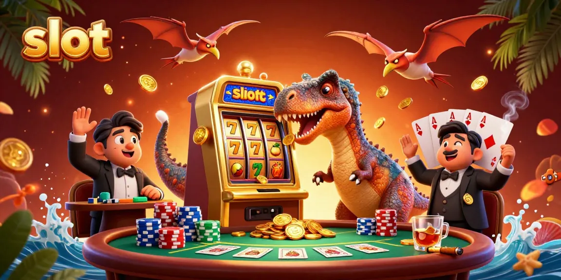 Slot mesin yang dihadapi oleh pachycephalosaurus, menghasilkan jackpot koin emas di kasino