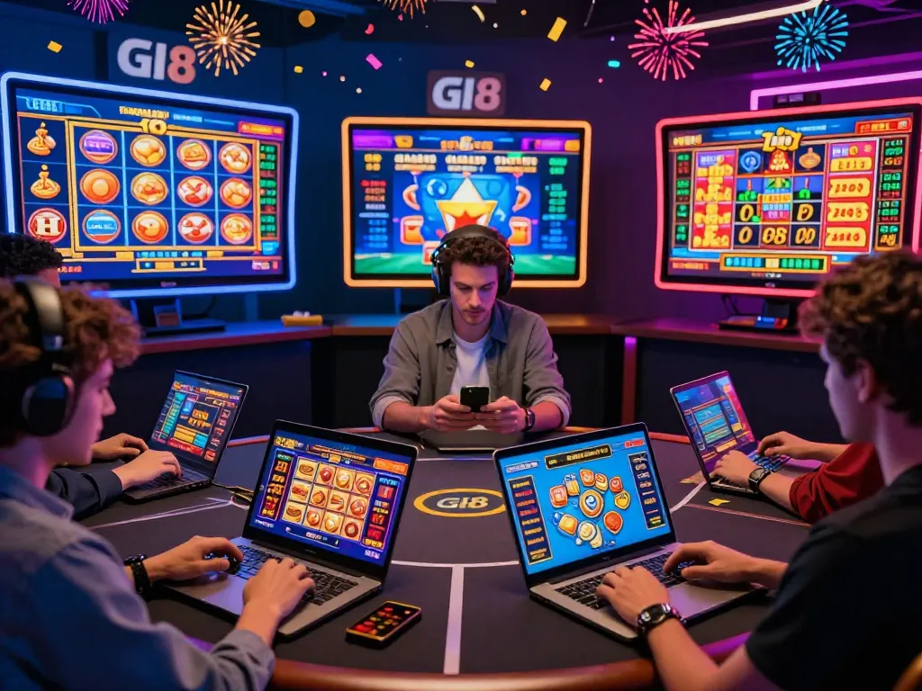 Players enjoying the GI8 online gambling experience with exciting game graphics and promotions