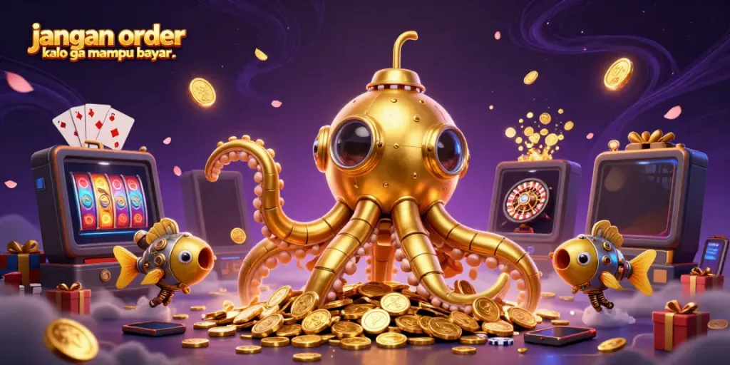 Experience the excitement of gambling in an immersive scene with a kraken submarine and casino games, jangan order kalo ga mampu bayar..