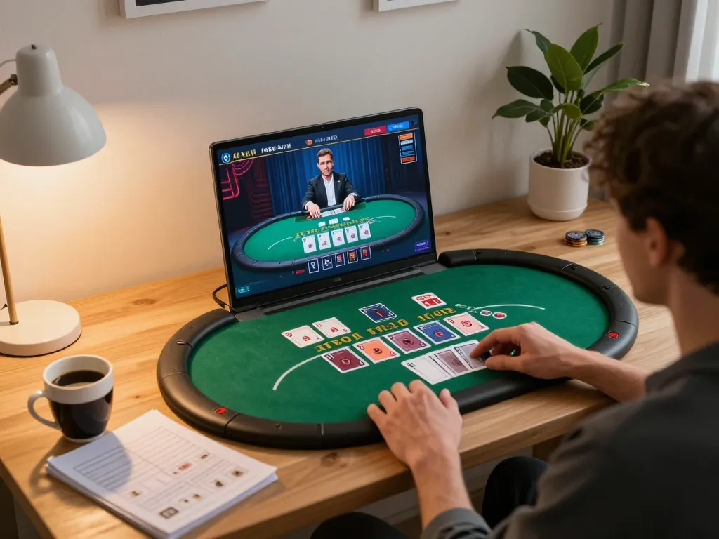 Taisunwin players strategizing during an online blackjack game with engaging live dealer