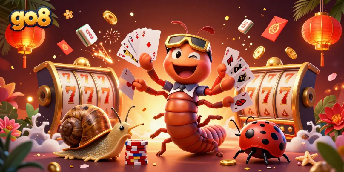 Experience the thrill of go8 with a dynamic 3D casino scene featuring exciting games and vibrant characters.