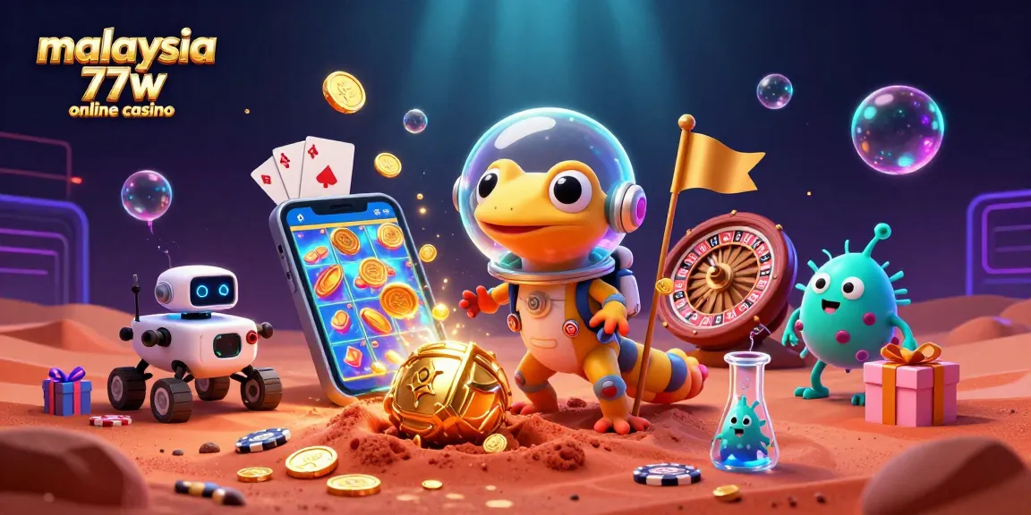 Spin to win at malaysia 77w online casino with vibrant gaming elements and intergalactic excitement!