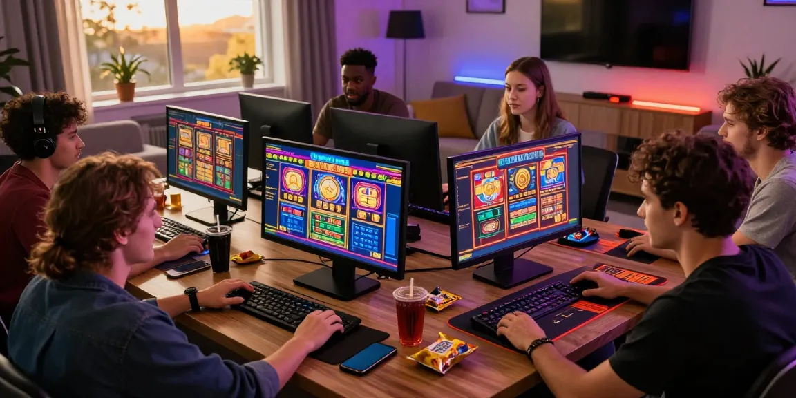 Friends playing at credit card casinos at https://dea.org.uk, enjoying vibrant games and a lively atmosphere.