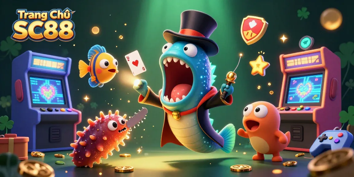 Experience the magic of Trang Chủ SC88 with vibrant casino-themed characters and elements.