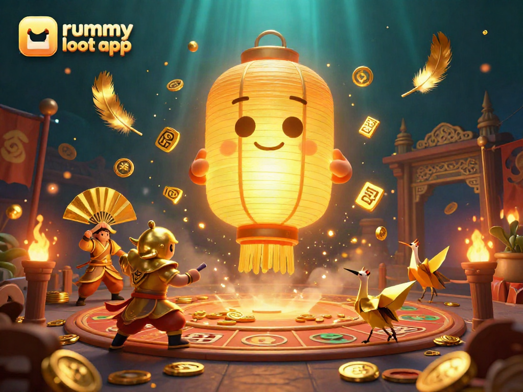 Experience thrilling gameplay with the rummy loot app amidst vibrant casino characters.