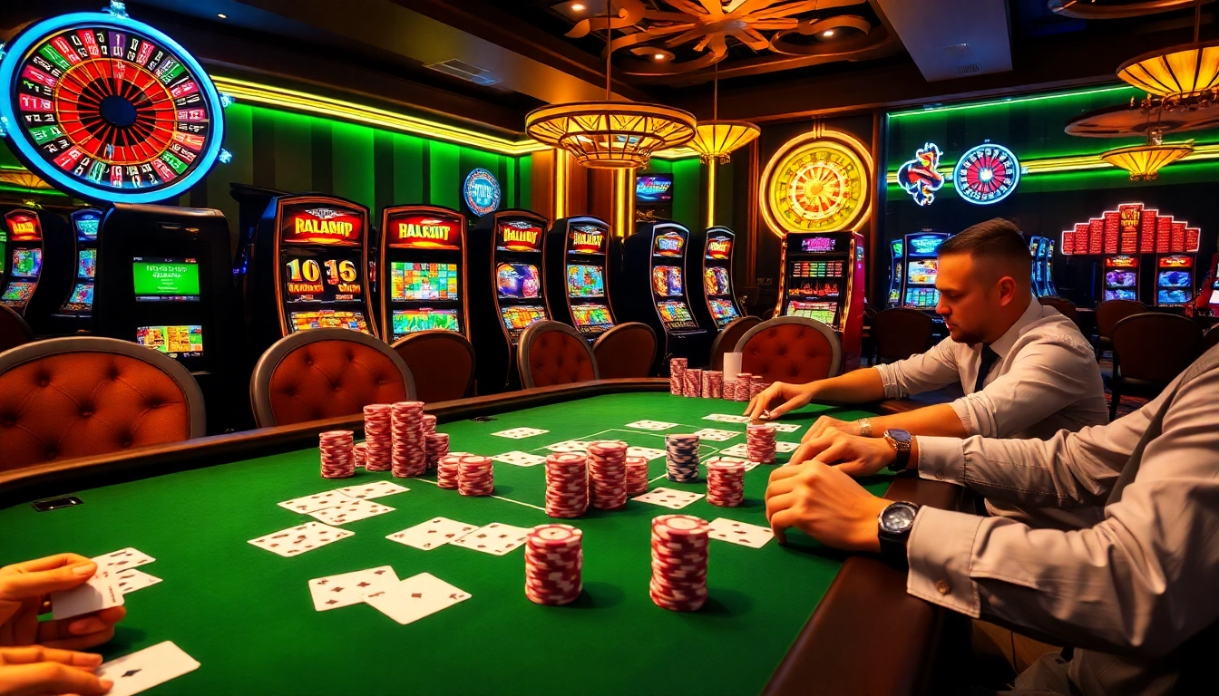 Feel the excitement of winning on the 600bet platform with a lively casino scene featuring poker tables and slot machines.