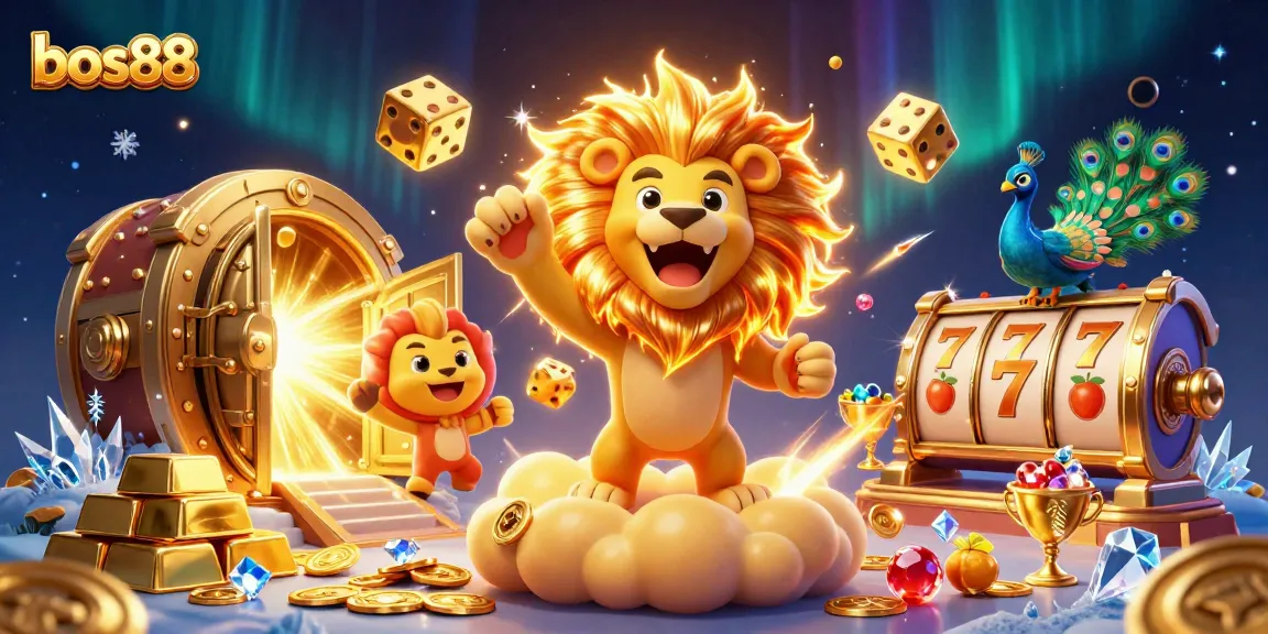 Menggoda keberuntungan di bos88 dengan singa matahari 3D dan elemen slot yang kaya.
