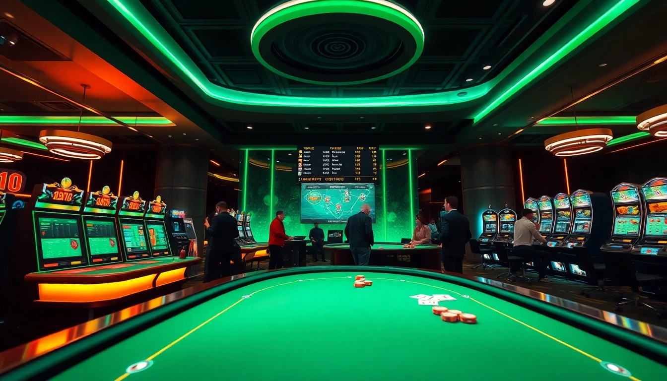 Experience the excitement of gambling at 79king hn with engaging visuals showcasing vibrant gaming tables.