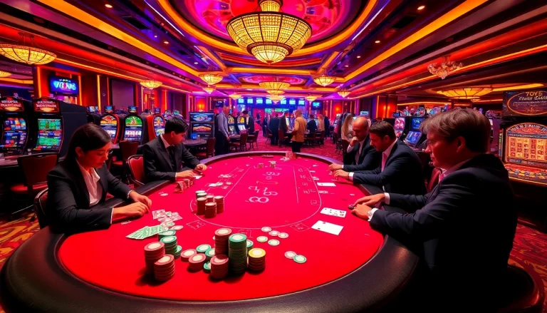 Experience the thrill of the 789f best casino games with vibrant poker chips and glowing slot machines.