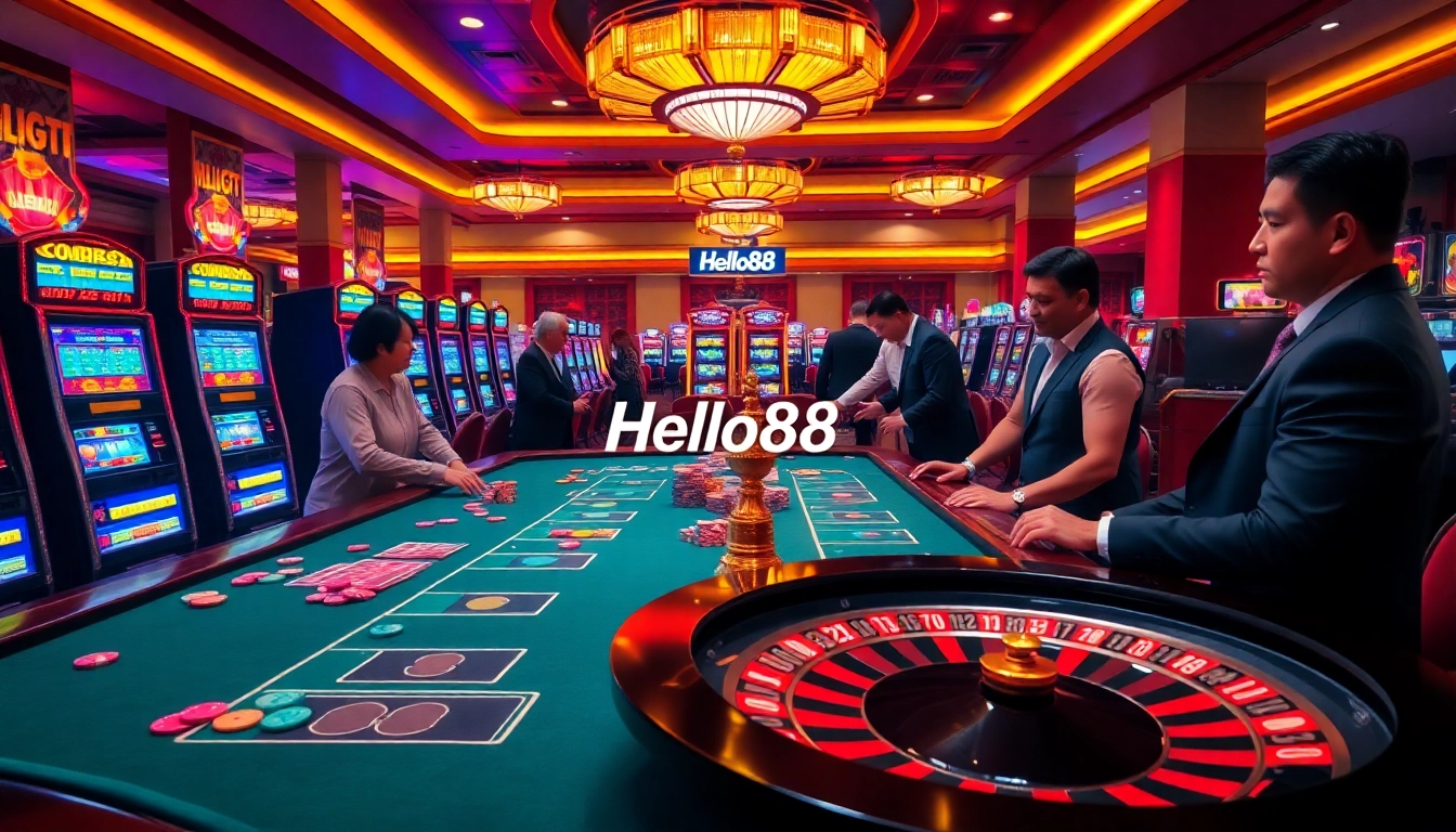 Experience the thrill of gambling at Hello88 with vibrant chips and exciting games.