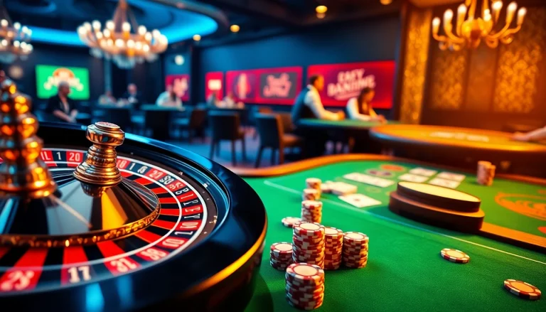 Engage in thrilling online gambling with MM88 HOW in a luxurious casino setting.