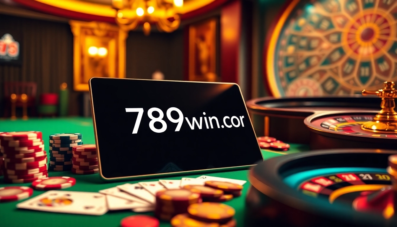 Experience the thrill of 789win com as you play card games elegantly surrounded by casino elements.