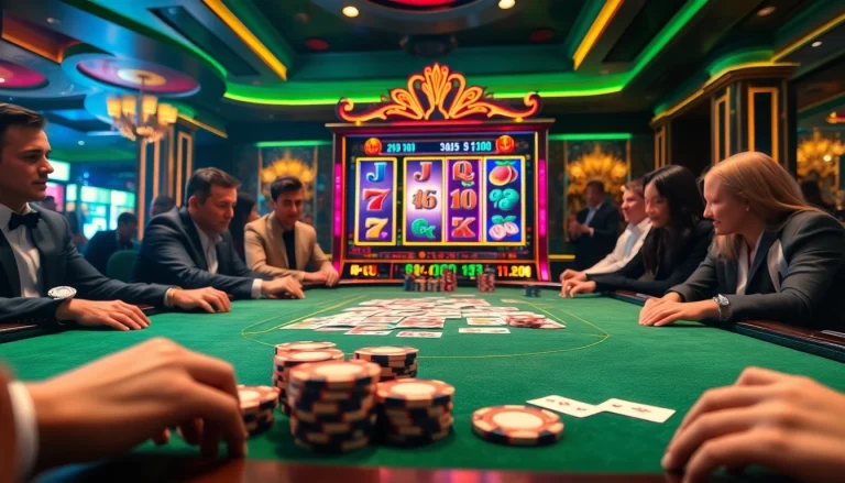 Engaging casino scene representing the excitement of gambling with no hu theme incorporated.