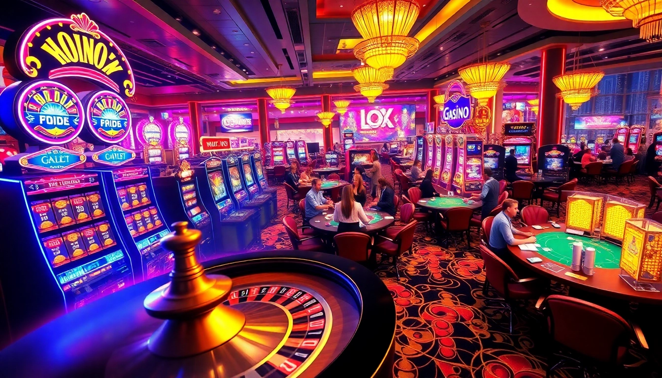 A thrilling casino experience with players enjoying games related to https://hanoiculturetravel.com/ in a luxurious setting.