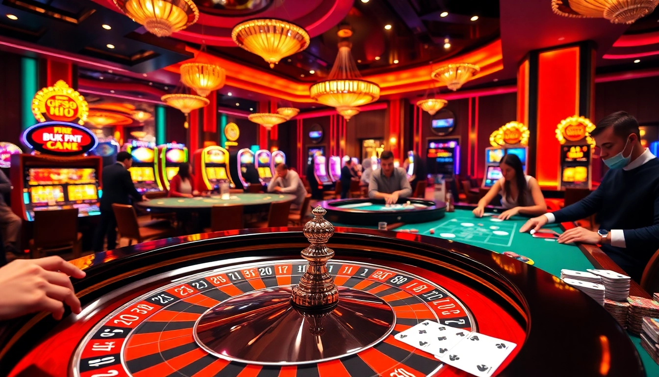 Engaging casino scene with roulette table and KK55-themed poker chips, capturing the thrill of gambling.