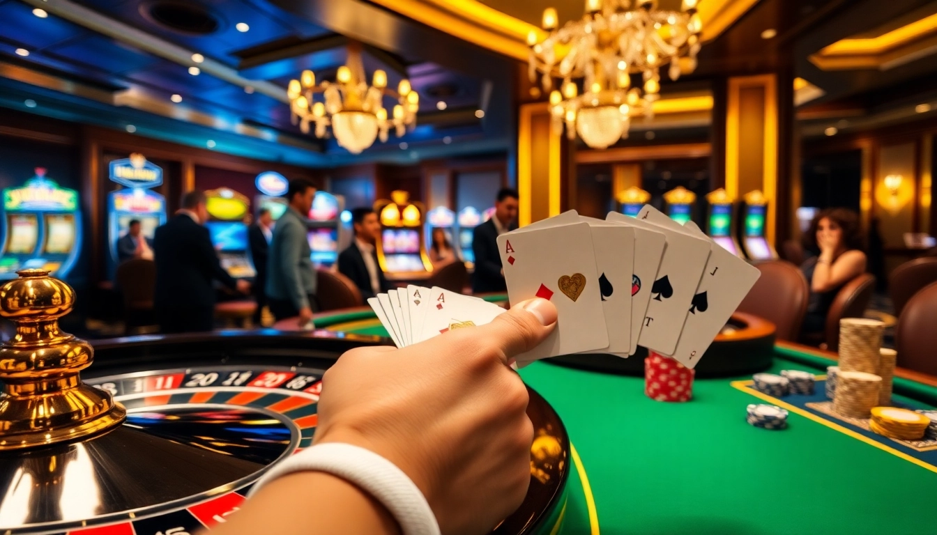 Experience thrilling gameplay at https://kuwinblog.com/ with colorful poker chips and a roulette table.